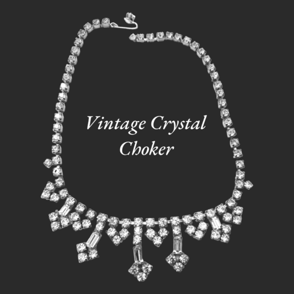 VINTAGE Crystal Elegant Choker Necklace Kramer of New York Wedding Regency - Picture 1 of 9
